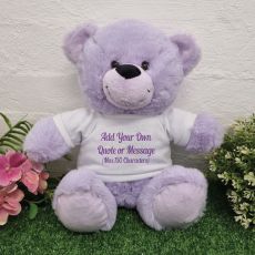 Custom Text Message Bear Lavender 30cm