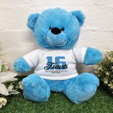 16th Birthday Bear Bright Blue Plush 30cm