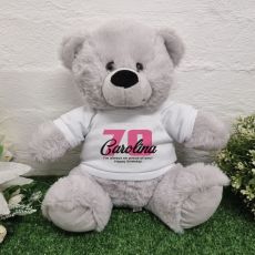 70th Birthday Bear Grey Plush 30cm
