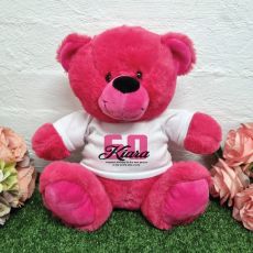60th Birthday Bear Hot Pink Plush 30cm