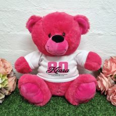 80th Birthday Bear Hot Pink Plush 30cm