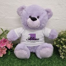 1st Birthday Bear Lavender Plush 30cm