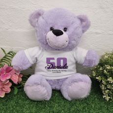 50th Birthday Bear Lavender Plush 30cm