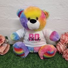 80th Birthday Bear Rainbow plush 30cm