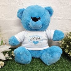 Memorial Remembrance Teddy Bear Bright Blue 30cm