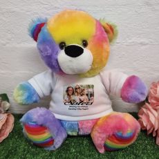 Personalised Photo Bear Rainbow 30cm