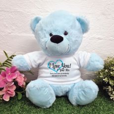Valentines Day Bear Love Your Naughty Bits - 30cm light Blue