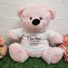 Valentines Day Bear Love Your Naughty Bits - 30cm Light Pink