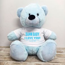 Naughty Love You Valentines Bear - 40cm Light Blue