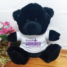 Godmother Personalised Teddy Bear Black Plush