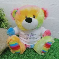 Personalised Christening Teddy Bear - Rainbow