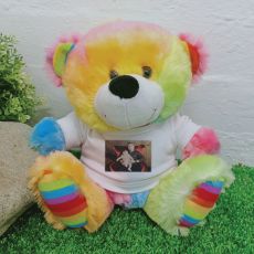 Personalised Photo T-Shirt Teddy Bear Rainbow