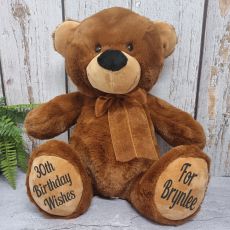 Personalised 30th Birthday Teddy Bear 40cm Plush Brown