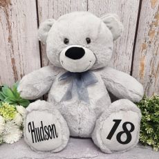 Personalised 18th Birthday Teddy Bear 40cm Plush Grey