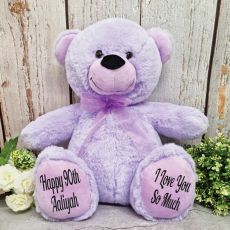 Personalised 90th Birthday Teddy Bear 40cm Plush Lavender