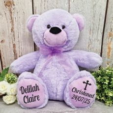 Christening Personalised Teddy Bear 40cm Lavender
