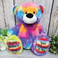 Personalised Mum Teddy Bear 40cm Plush Rainbow
