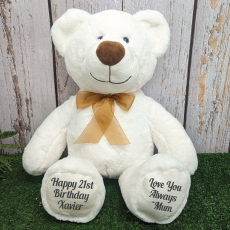 21st Birthday Bear Gordy Cream Plush 40cm