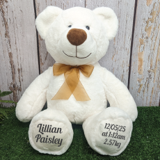 Birth Details Bear Gordy Cream Plush 40cm