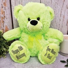 Personalised 18th Teddy Bear Lime Plush 30cm