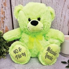 Personalised 40th Teddy Bear Lime Plush 30cm