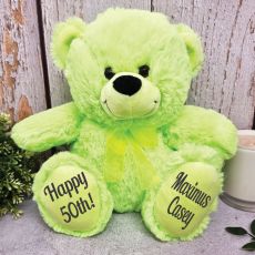 Personalised 50th Teddy Bear Lime Plush 30cm