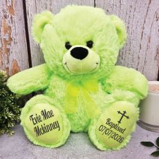 Personalised Baptism Bear Lime Plush 30cm