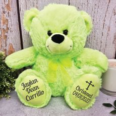 Personalised Christening Bear Lime Plush 30cm
