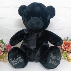 Personalised 80th Birthday Bear 40cm Black Plush