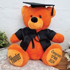 Personalised Graduation Bear with Cape Orange 40cm 