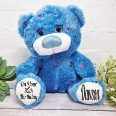 30th Birthday Hollywood Bear 30cm Plush - Blue