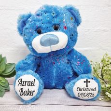 Personalised Hollywood Christening Bear 30cm Plush - Blue
