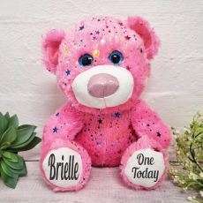 1st Birthday Hollywood Bear 30cm Plush - Pink