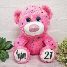 21st Birthday Hollywood Bear 30cm Plush - Pink