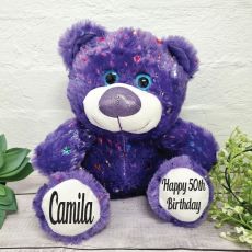50th Birthday Hollywood Bear 30cm Plush - Purple