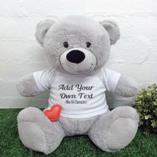 Voice Recordable Custom Bear with T-Shirt - Grey 40cm