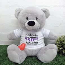 Recordable 50th Birthday Teddy Bear Grey 40cm
