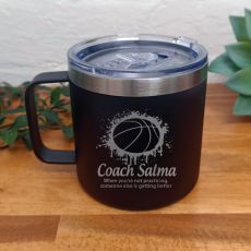 Basketball Coach Travel Tumbler Coffee Mug 14oz Black