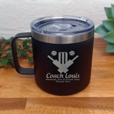 Cricket Coach Travel Tumbler Coffee Mug 14oz Black
