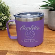 Netball Coach Travel Tumbler Coffee Mug 14oz Purple