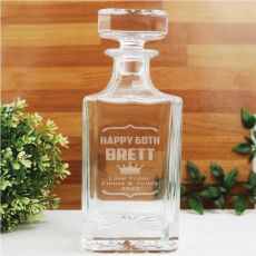 60th Birthday Engraved Personalised Whisky Decanter 700ml