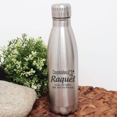 Graduation Engraved Stainless Steel Drink Bottle - Silver
