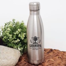 Grandpa Personalised Stainless Steel Drink Bottle - Silver