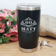 60th Insulated Travel Mug 600ml Black (M)