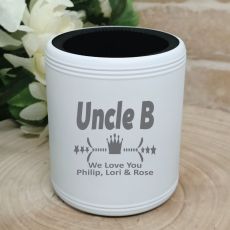 Uncle Engraved White Can Cooler Personalised