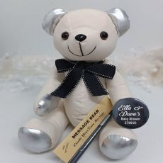 Personalised Baby Shower Signature Bear - Black Bow