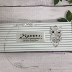 Mum Diamante Owl Suncatcher