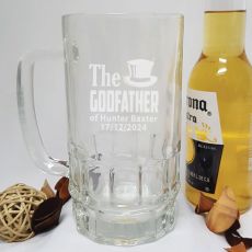 Godfather Engraved Personalised Glass Beer Stein