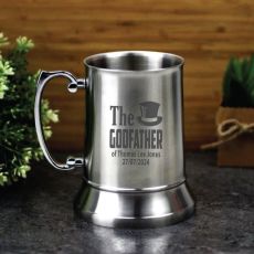 Godfather Engraved Personalised Stainless Beer Stein Glass