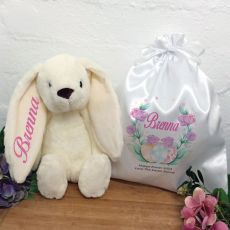 Personalised Easter Bunny Plush with Satin Gift Bag